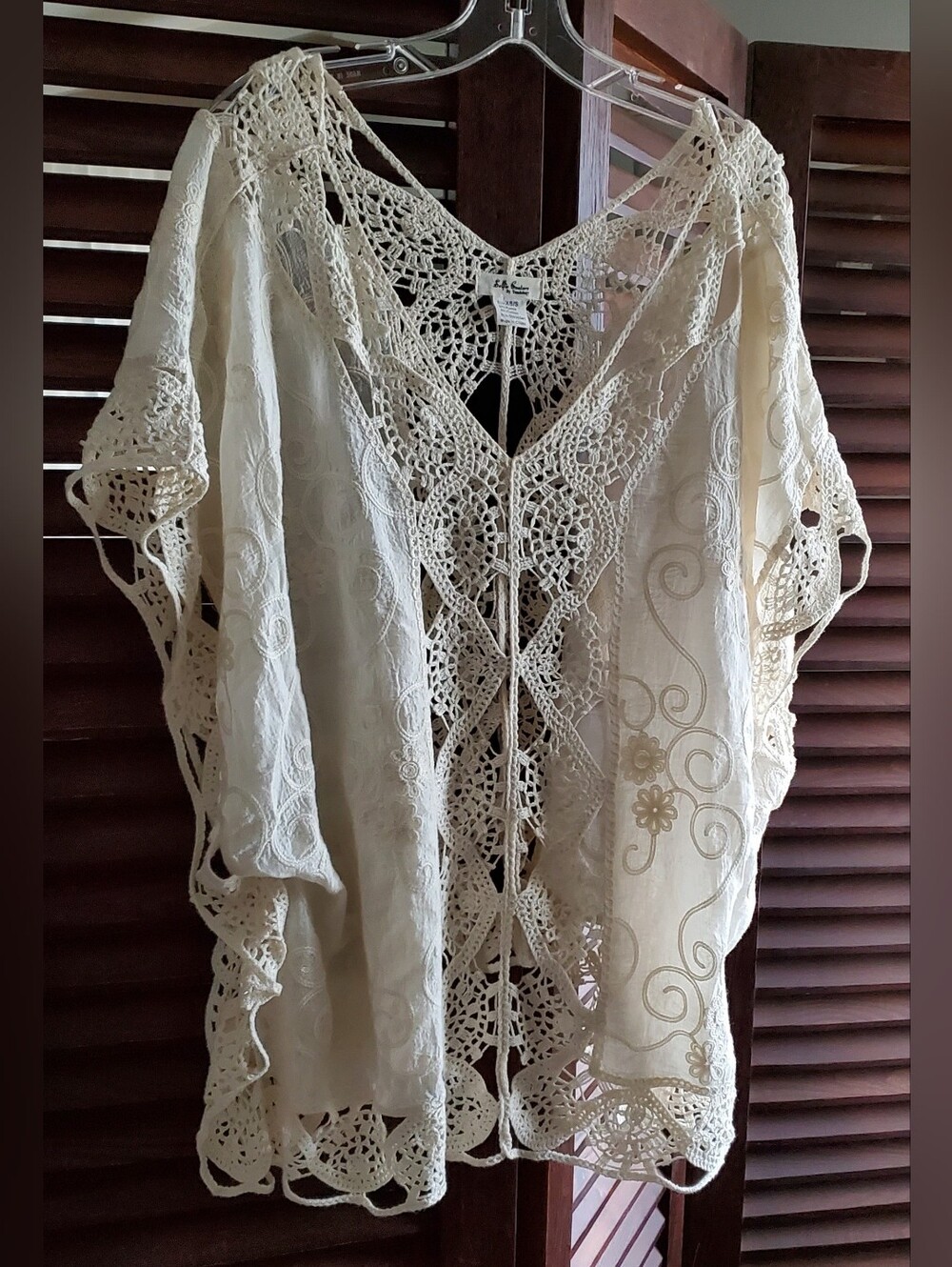 Bohemian Crochet Lace Women's Top - Cream